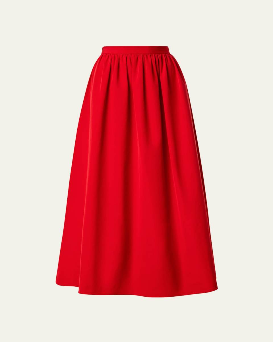 Techno Taffeta Midi Skirt